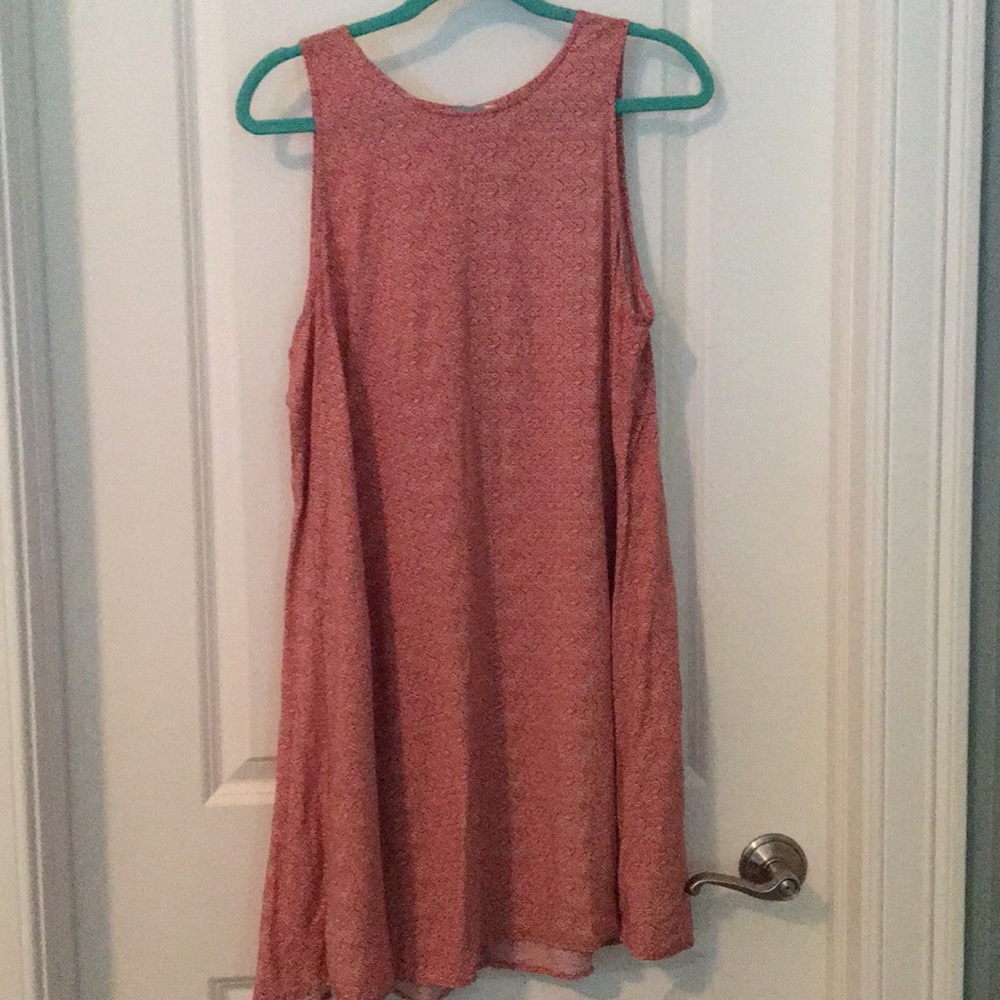 Rusted red pattern shift dress